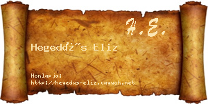 Hegedűs Eliz névjegykártya